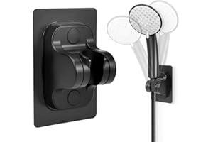 CAREDGO Staffa per Doccia Portatile Senza Foratura, Staffa per Soffione Doccia Regolabile, Staffa per Doccia Senza Fori, Staffa per Soffione Doccia, Staffa per Soffione Doccia Nera, Soffione Doccia