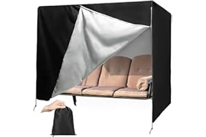 RATSTONE pour Housse Balancelle Jardin 3-4 Places,pour Housse de Balancelle 3 Places, Protection Solaire pour Balançoire de Jardin,220x145x170 cm,Tissu Oxford 420D,pour Balancelle de Jardin,Hamac