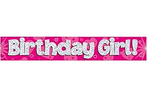 OAKTREE 9ft Banner Birthday Girl Pink Holographic