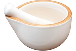 DARTHOME Stoneware Pestle And Mortar 330ml Off White Matt Natural Spice Herb Crusher Kitchen