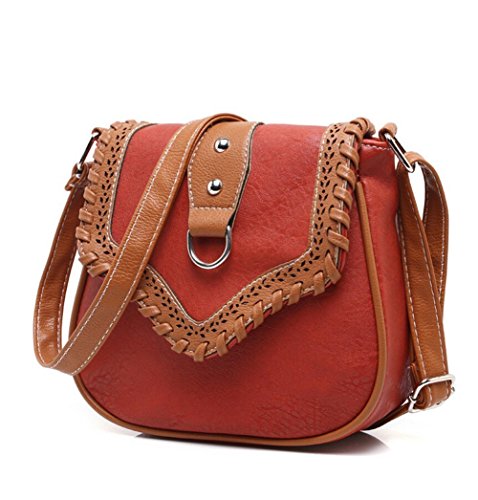 Crossbody Bolsa PU Cuero Vintage Mujer Mini Bolsos Bandolera Crossbody