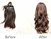 FESHFEN 24" Long Curly Ombre Two Tone Synthetic Hair Extensions Clip in on Hairpieces 5 Clips One Piece 3/4 Full Head Cosplay Party-for Women 8T27 Medium Ash Brown to Strawberry Blond