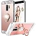 Price comparison product image WATACHE Galaxy S9 Case, Luxury Glitter Shiny Bling Cute Diamond Mirror Makeup Case for Girls with Finger Ring Kickstand Flexible TPU Protective Case for Samsung Galaxy S9(Rose Gold)