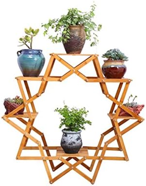 LUYIASI- Multilayer Meat Baskets Creative Solid Wood Terrace Flower Stand Living Room Indoor Flowerpot Plant Shelf European Wood Ground Flower Racks