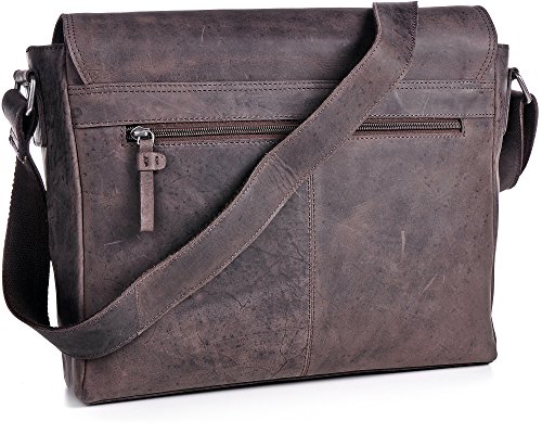 Ledertasche Vintage Leder Umh  ngetasche von URBAN FOREST Damen Herren 14 Zoll Laptoptasche Messenger Bag Aktentasche Arbeitstasche Notebooktasche DIN
