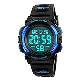 Digitale LED-Armbanduhr für Kinder, wasserdicht, mit Wecker, elektronisch, tolles Geschenk 
