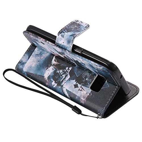 Feeltech Samsung Galaxy S7 Hülle PU-Leder und Brieftasche Bunte Muster Fall mit Magnetverschluss, Hybrid-Kickstand mit Stand-Funktion, schlagen Sie schützende weiche TPU Stoßstangenabdeckung und Kreditkartenhalter für Samsung Galaxy S7 Handgelenk Bügel-Buch-Art-Geldbeutel-Tasche mit 2 In 1 Berühren Sie Stift – Schürhaken - 4
