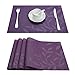 Produktbild Top Finel umweltfreundlich Platzmatten-Set Tischsets Platzdeckchen Tischmatte dekorativ Unterlage 30 x 45 cm 8er Set Lila