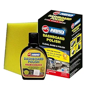 ABRO DP-140 Car Dashboard Polish with Cleaning Foam Sponge Multipurpose SUV Interior Surface Cleaner & Shine Protectant for Leather, PU & Vinyl (140ml, 1 Piece)