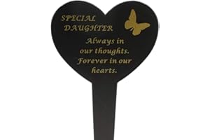 ANGRAVEMEMORIALS Special Daughter Memorial Heart Remembrance Verse Ground Stake