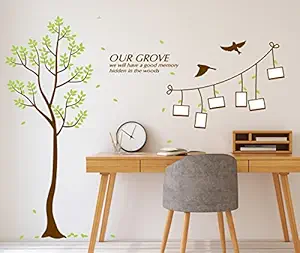 Amazon Brand - Solimo PVC Vinyl Wall Sticker for Living Room (Memories, Ideal Size on Wall:126 cm x 143 cm), Multicolour