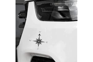 HANDMADE BY STUKK Pegatina de vinilo con diseño de mandala, brújula, 15,8 cm x 15,5 cm