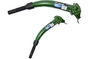 HAMBLE METAL JERRY CAN SPOUT WITH RUBBER FLEXIBLE NOZZLE FUNNEL PETROL DIESEL OR CANS