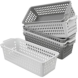 Qshape Panier Paniers de Rangement en Plastique, Durable et résistant, Lot de 6