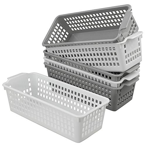 Qshape Panier Paniers de Rangement en Plastique, Durable et résistant, Lot de 6