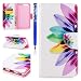 Produktbild EUWLY Schutzhülle für [Huawei P10 Plus] Lederhülle Leder Case Ledertasche mit Standfunktion und Magnetverschluss, Huawei P10 Plus Bunt Muster Flip Case Cover Wallet Leder Brieftasche Hülle im Bookstyle Kartenfach Leder-Mappen-Karten-Slot-Abdeckung für Huawei P10 Plus + Blau Eingabestift Stylus Touch Pen-Sonnenblume