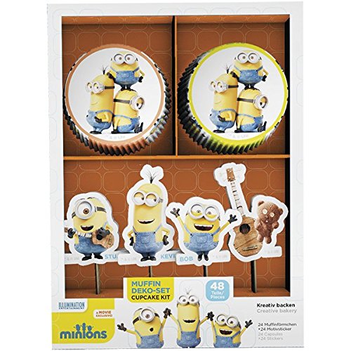 DEKOBACK 32220 Muffinset Minions, 48 teilig