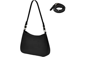 GWAWG Sac en cuir pour femme, sac à bandoulière Y2K pour femme avec 2 sangles réglables, sacs à bandoulière, sacs besac en cuir, sac à main Hobo croissan