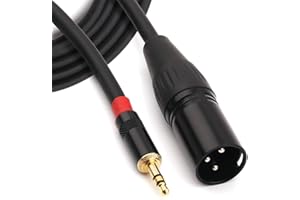 NANYI 3,5 mm (1/8 Zoll) TRS Stereo Stecker auf XLR Stecker Interconnect Audio Mikrofon Kabel, Geeignet für iPod, Handy, aktive Lautsprecher, Bühne, DJ, Studio Audiokonsole, 1.5M (5FT)