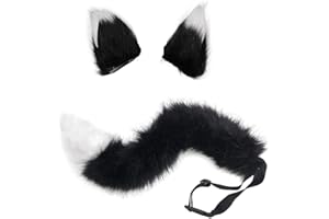 VIGVAN Kostium Fox Wolf Cosplay - uszy zwierzęce, ogon, wilk, uszy