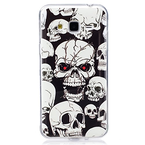 XiaoXiMi Funda Luminosa para Samsung Galaxy J3 2016 SM-J320F Carcasa de Silicona Caucho Soft TPU Silicone Case Cover Carcasa Protectora Funda Blanda Suave Flexible Caja Delgado Ligero Casco Anti Rasgu  os Anti Choque Brillando en Oscuridad - Cr  neo Asustadizo