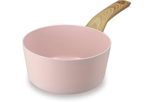 MENASTYL - Casserole 16cm avec revêtement antiadhésif céramique (Sans PFAS/Sans PTFE) tous feux dont induction - En Aluminium - Gamme Colorama - Rose - 6020923