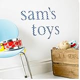 Kidscapes Buchstabenaufkleber für personalisiertes Wandtattoo, Motiv Vornamen, Stern-Muster, Blau, 10-16 cm hoch, Buchstaben von A-Z und a-z, angegeben ist der Preis pro Buchstabe, blau, Großes 'G'