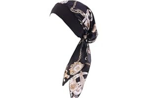 MOONLOVE Ladies Elegant Chemo Cap Elastic Silky Head Scarf for Cancer Headwrap Women Sleeping Beanie Bonnet Headwear Head Cover Turbans for Long Hair Hair Loss