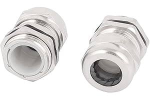 sourcing map 2 Pcs 20mm Dia Filetage PG13.5 Acier INOX résistant Eau Commune Presse-étoupe