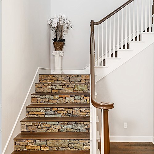 QUROENS 6pcs 7"h X39 w Creativo Decorativo 3D Albañilería Autoadhesiva