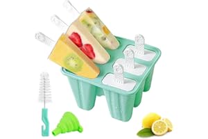 Ice Lolly Moulds with Sticks, Ventdest Food Grade Silicone Popsicle Mould, Easy to Remove Ice Cream Moulds, 6 BPA Free Ice Lolly Makers, Reusable Ice Pop Mould for Kids Adults