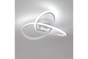 Lumiup Modern Ceiling Light, 15 Inch 6500K Cool White LED Ceiling Lights Fixture, Modern Spiral Design LED Ceiling Lamp for Aisle, Bedroom, Kitchen, Stair, Hallway