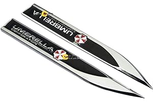 BADGESWELT E474 ein Paar Umbrella Emblem Zeichen Badge auto Abziehbild aufkleber 3D seite Car Sticker, Schwarz