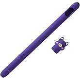 Nanospace Apple Pencil 2 Koruyucu Kaymaz Fig&uuml;rl&uuml; Kedi Silikon Kılıfı (&Uuml;R&Uuml;N KALEM DEĞİLDİR) (mor)
