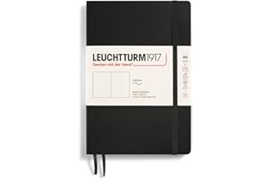 ‎LEUCHTTURM1917 LEUCHTTURM1917 318651 Notizbuch Medium (A5), Softcover, 123 nummerierte Seiten, Schwarz, Blanko