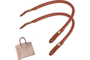 ZKGYUS 2 Piezas Asas para Bolsos de PU Correa para Bolso de Repuesto Asas de Cuero para Bolsos Cuero de la PU de la Bolsa de Asas de la correa Manija de la Correa Marrón Claro