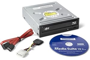 HLDS Hitachi-LG BH16 Internal Blu-Ray Drive, BD BD-R BDXL DVD-RW CD-RW ROM Player/Writer for Desktop PC, Windows 10 Compatible, 16x Write Speed, Software Included - Black (Bulk Version)