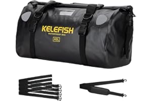 UROUK Bolsa de Viaje Impermeable 20L 40L 66L Bolsas de Equipaje, Bolsa Seca para Motocicleta, Kayaks, Remo, Navegación, Campamento, Moto (Regulares, Negro, 40L)
