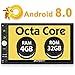 Price comparison product image Pumpkin Android 8.0 Octa Core RAM 4GB ROM 32GB Double Din Car Stereo 1 Second Fastboot 128GB USB SD 1024*600 Bluetooth Car Radio DAB with Sat Nav Support WIFI Phone Mirror AUX Subwoofer Audio AV Out SWC Cam-In OBD2