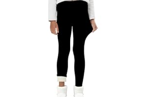 ANGLEVATE Leggings Térmicas Niña Invierno Forro Polar Mallas Térmico Pantalones Gruesos Elásticos Niñas Leggings Dick Gefüttert Medias Algodón Cálido Deporte