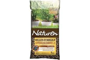 NATUREN FERTILIGENE NATGIL - Billes d'argile UAB 40 L - Améliore Le Drainage - Réduit Les arrosages - Protège Les Racines du Gel - Idéal pour Pots, bacs et jardinières - Billes de Calibre 4-16 mm