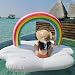 Produktbild RANZIX Luftmatratze Wasser Aufblasbares Regenbogen Luftmatratze Pool PVC Luftmatratze Inflatable Pool Float Schwimminsel Wasserspielzeug Pool Floß für 1-2 Erwachsene/Kinder