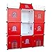 Produktbild Aufbewahrungsboxen Kinder-Schloß Kinder kleiderschrank Spielzeug Kästen Bücherregal Organisator Rotes Schloss Flur Schrank Badschrank Hoch Regal Garderoben mit 2 Kleiderstange