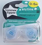 Tommee Tippee Closer To Nature Any Time Soother Twin Pack - 0-6m (Blue)