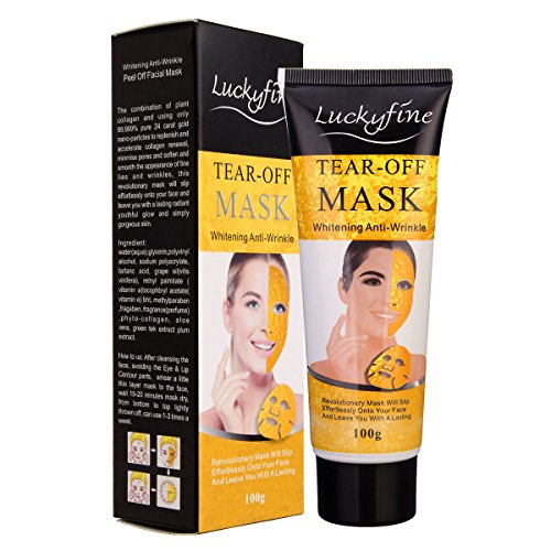 Collagen Maske, LuckyFine Goldenes Gesichtsmaske Hyaluronsäure Maske Whitening Wrinkle Lifting Feuchtigkeitsspendende Behandlung Pastenartig Peel Off Masken 100g - 7
