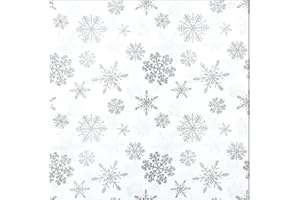 SERVIETTEN WEIHNACHTEN 20 Servietten Schneeflocken Schneeflocken Winter Weihnachten 33x33 cm Schneeflocken Silber