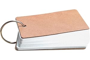 ‎TOPHOMER Revision Study Cards, Mini Index Cards, Blank Flash Cards with Binder Ring, Memo Scratch Pads Bookmark DIY Greeting Card, 9cm x 5.5cm, 50 Sheets/Pack, White
