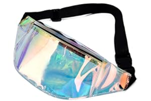 SHANBYE Holographische Gürteltasche,Wasserdicht Glänzende Taille Tasche Holographische Fanny Pack für Frauen Leichtgewichtiger Verstellbarer Gürteltasche Männer Hund Spazieren Gehen Wandern