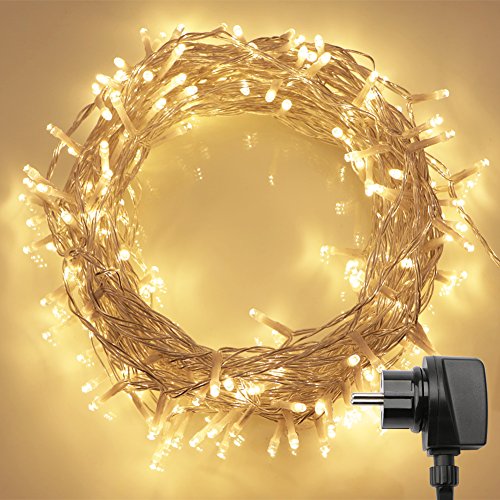 200er LED Lichterkette mit Fernbedienung & Timer (8 Modi, Warmweiß, 4,8W, Dimmbar)