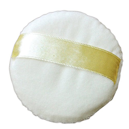 TININNA 5 Stück Ultra Weich Baby Baumwoll Puderquaste Rückseite Satin mit Nylonband - 3